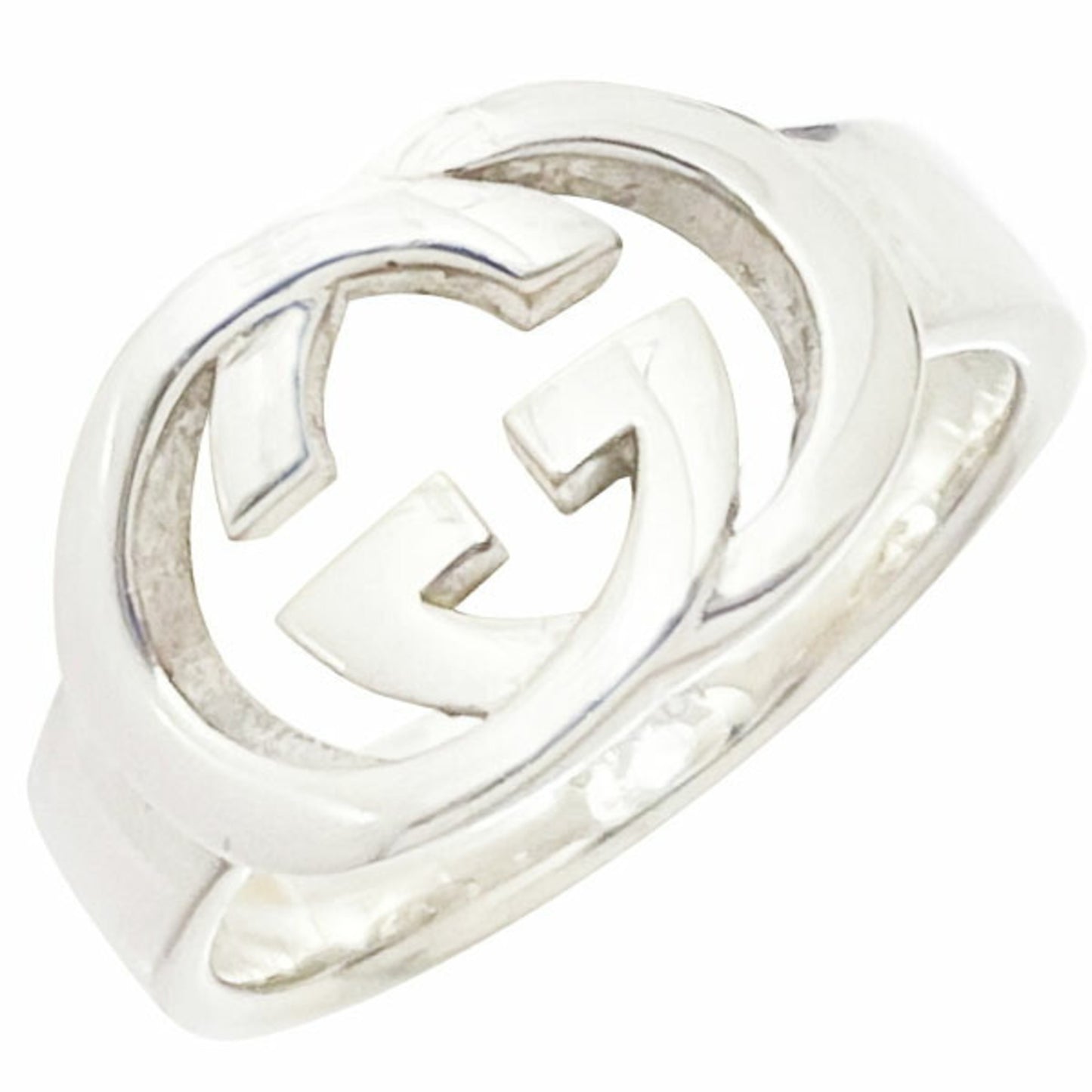 Gucci Interlocking G Brit Ring, made of Ag925 and SV925 silver, size 21 (approximately 20), 190483, GUCCI GG Mark, silver ring, AA-15999