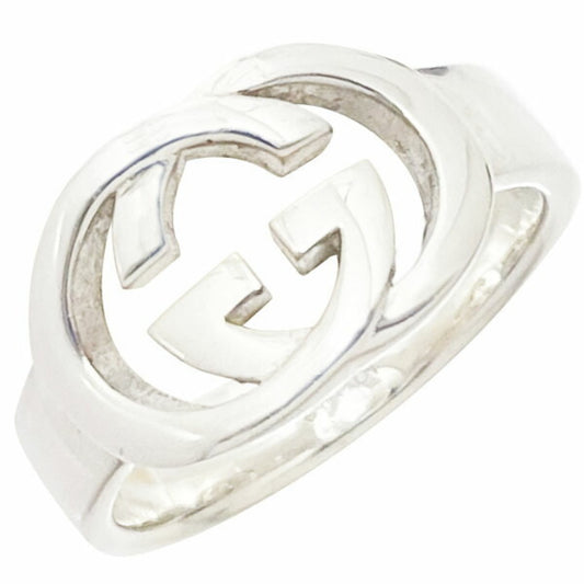 Gucci Interlocking G Brit Ring, made of Ag925 and SV925 silver, size 21 (approximately 20), 190483, GUCCI GG Mark, silver ring, AA-15999