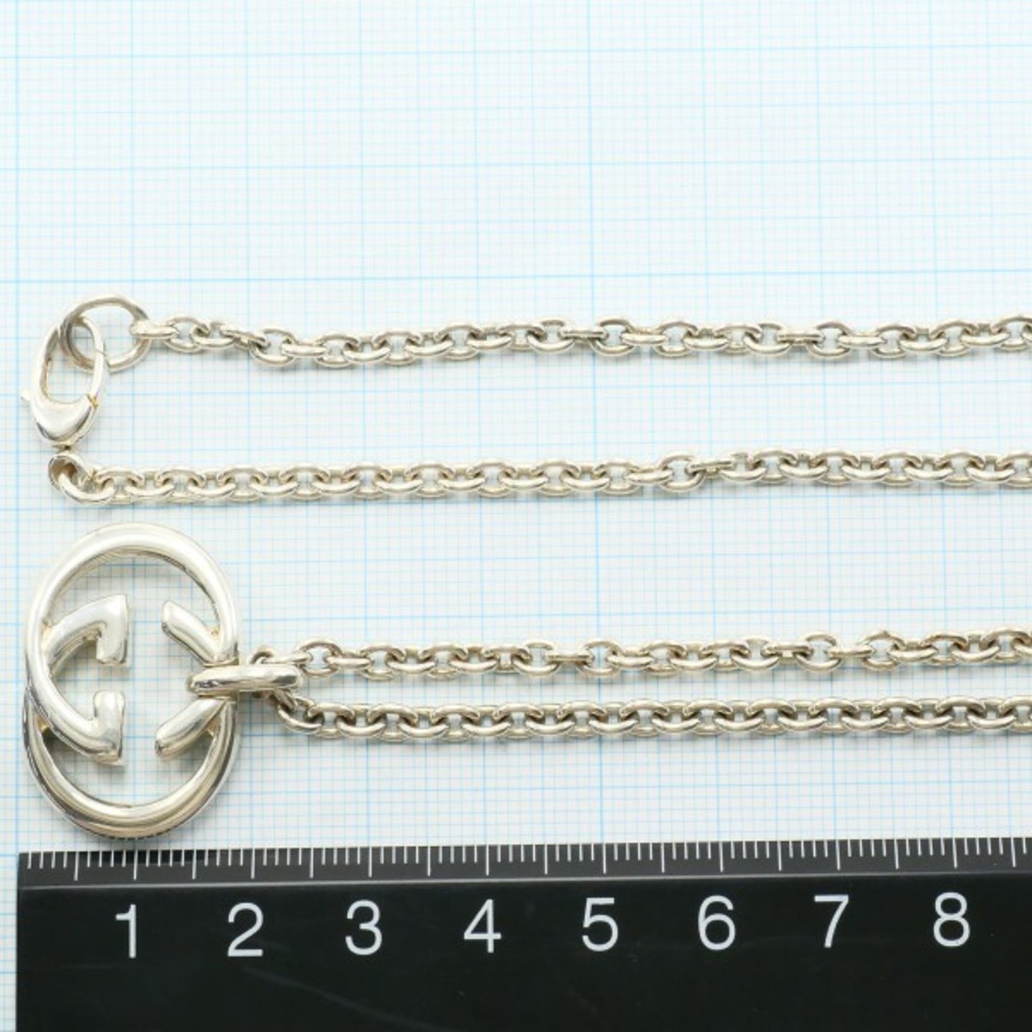 Gucci Interlocking G Silver Necklace with Box Total Weight 26.1g 50cm