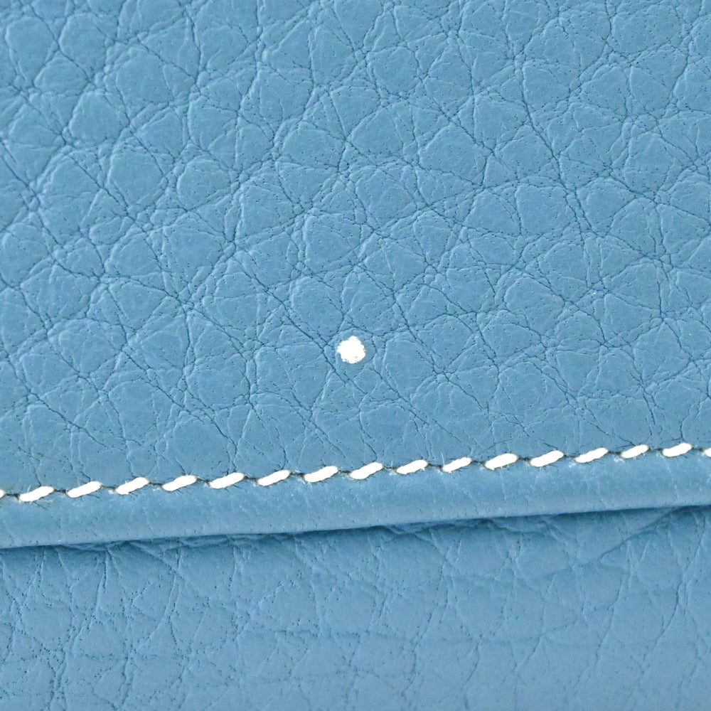 HERMES Kelly 28 Handbag Tote Bag, Taurillon Clemence Leather, Women's, Blue Jean — Like New