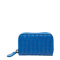 Bottega Veneta Intrecciato Wallet/Coin Purse Blue Leather Women's BOTTEGAVENETA
