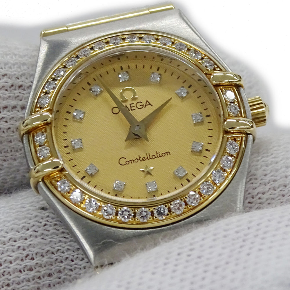 Omega Constellation Mini 1267.15 Women's Watch, Brand Name, Diamond, Quartz, Stainless Steel (SS), Gold (YG) Combination, Full Bar — Good