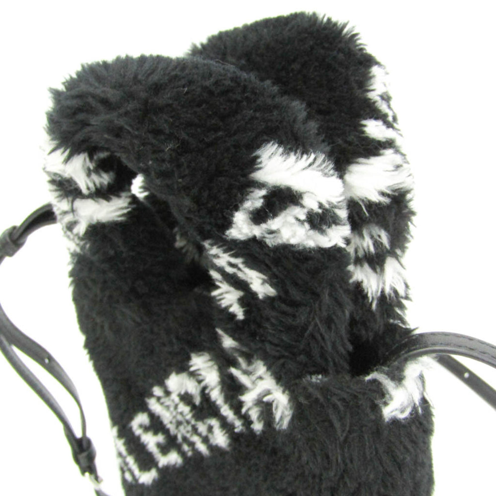 Balenciaga Everyday Phone Holder 596564 Women's Leather,Faux Fur Handbag,Shoulder Bag Black,White — Like New