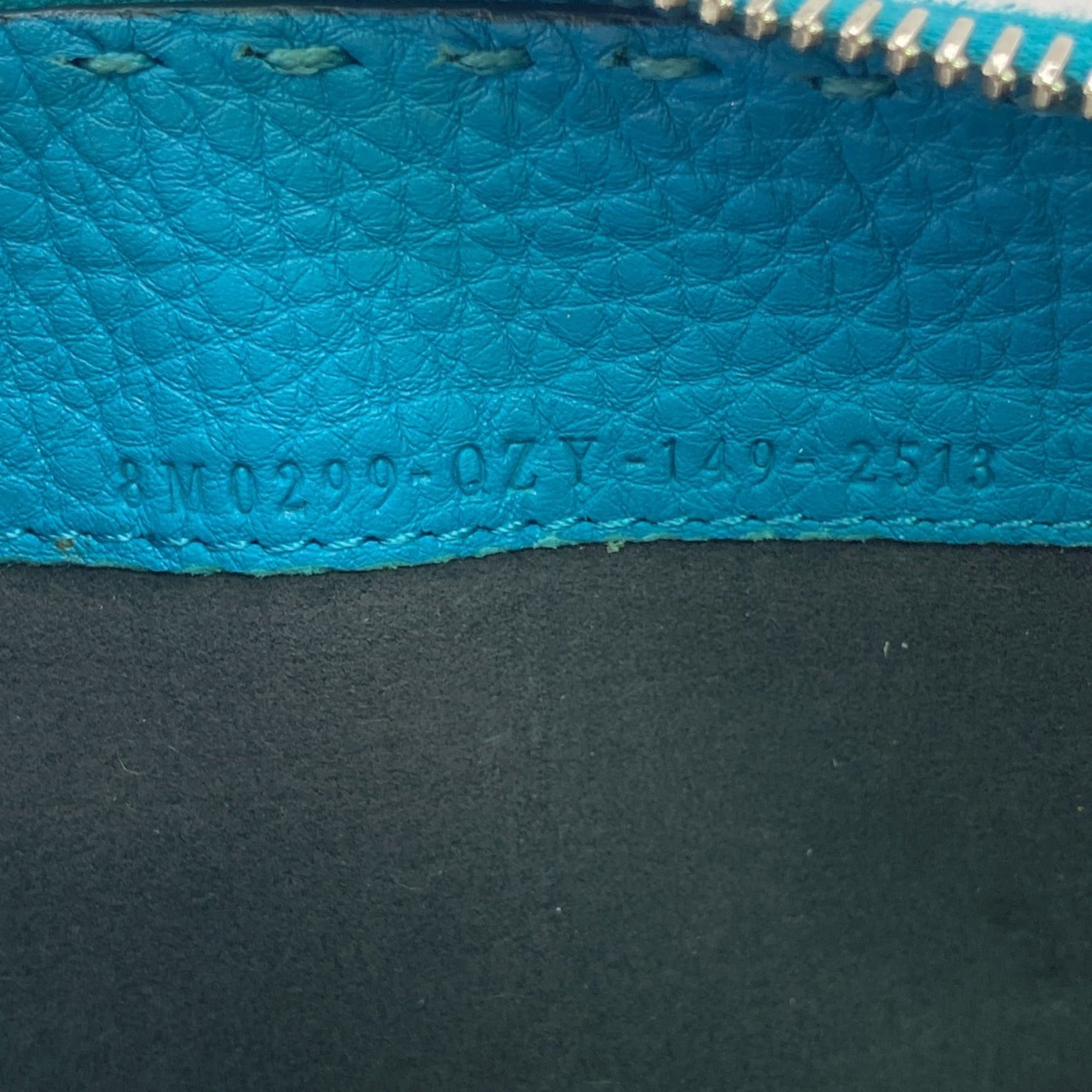 FENDI Long Wallet, Hand-Stitched Round Selleria, Blue, Women's