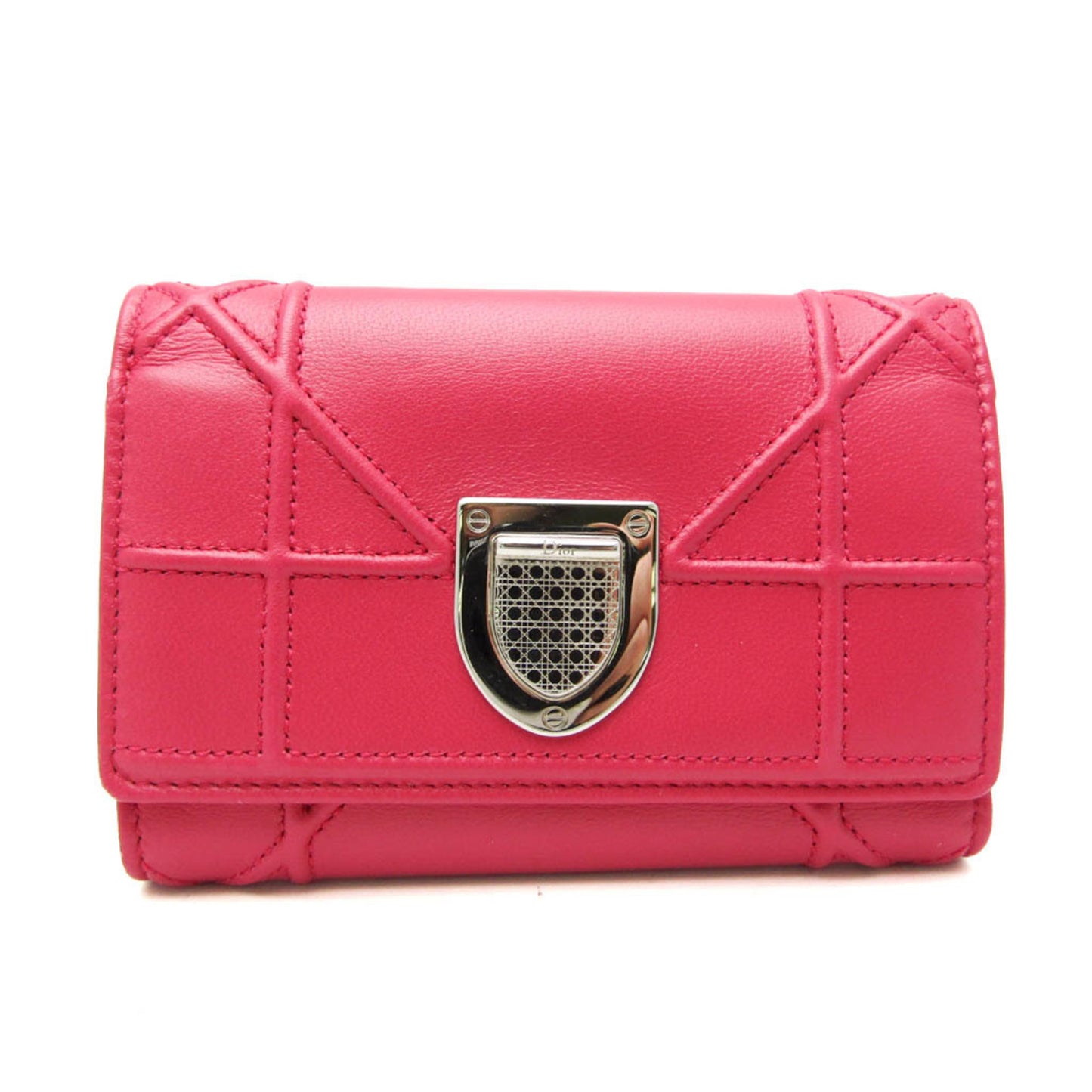 Christian Dior DIORAMA S0617PNAG Women's Leather Wallet (tri-fold) Pink