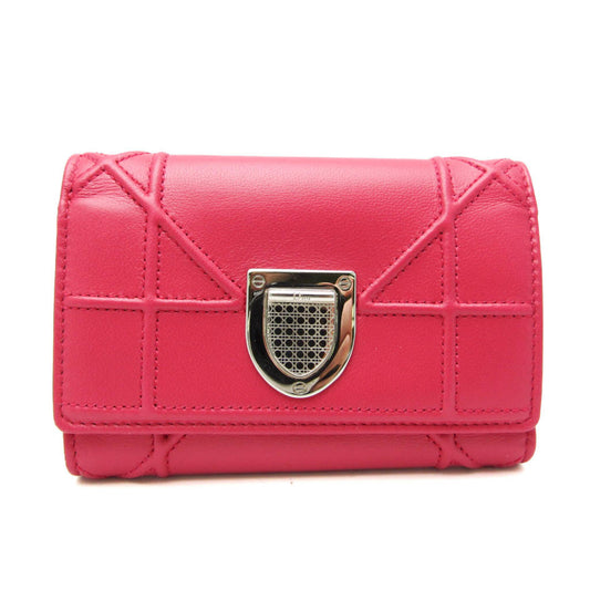 Christian Dior DIORAMA S0617PNAG Women's Leather Wallet (tri-fold) Pink