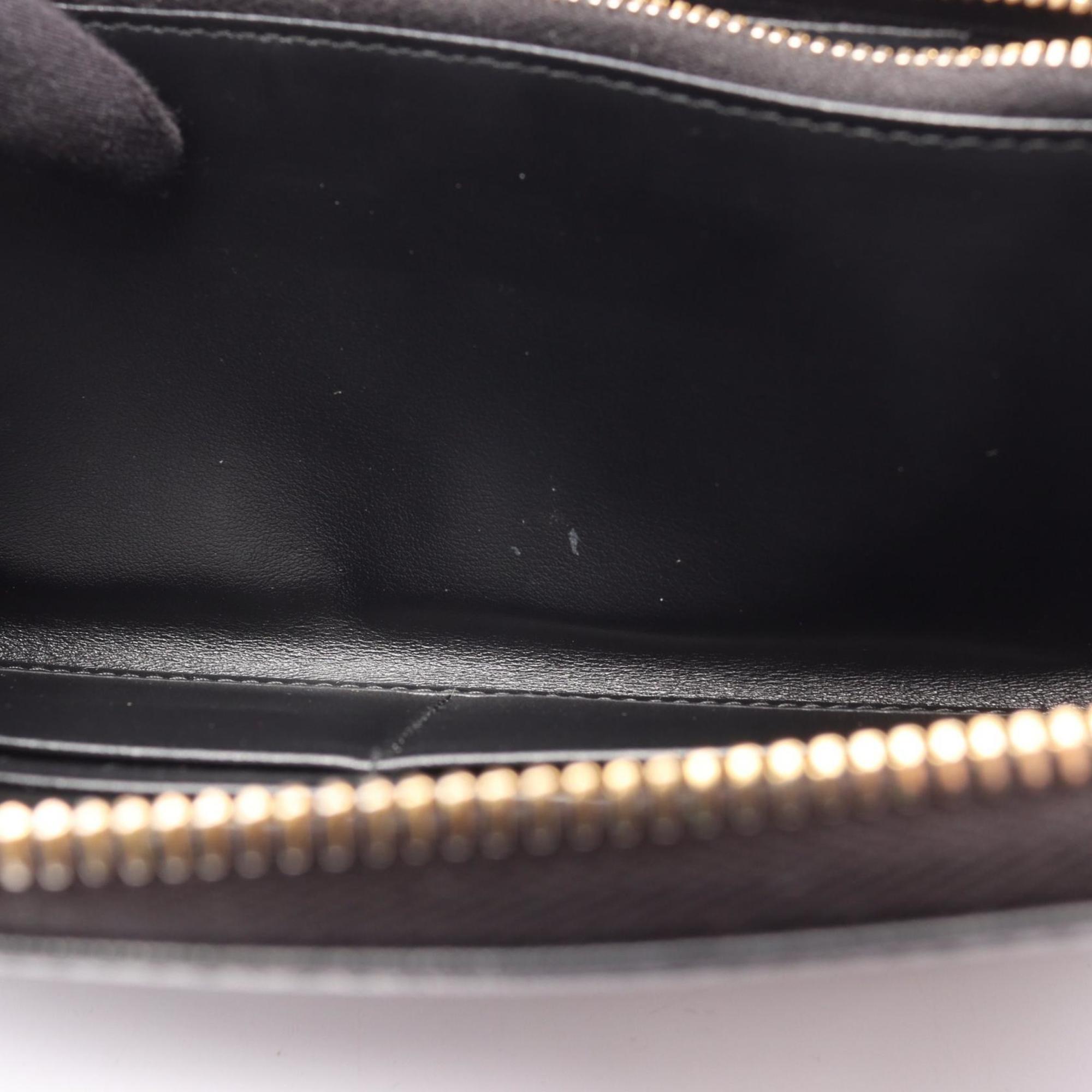 Prada VITTELLO MOVE TR Round Long Wallet, Leather, Women's, Black, 1ML506