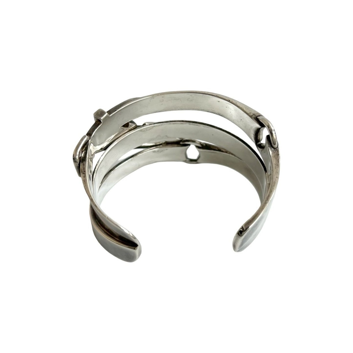 HERMES Debrid Bracelet, 925 Sterling Silver, Bangle, Men's/Women's, 474-5