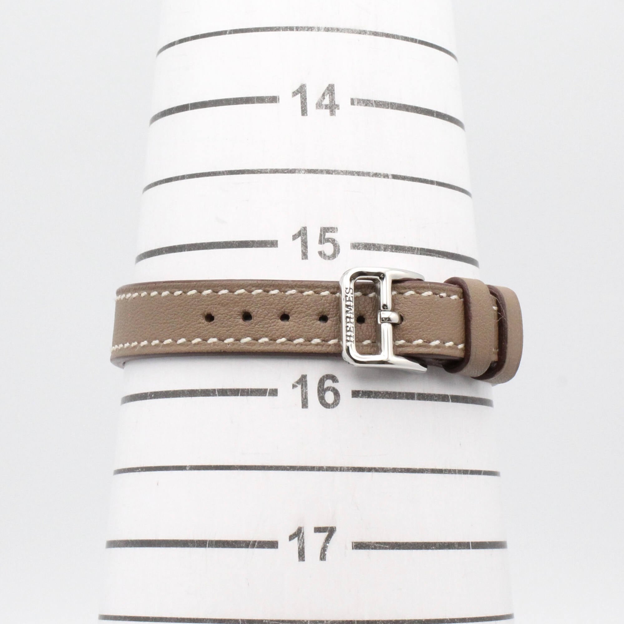 Hermes Mini Medor Watch, Stainless Steel, Leather Strap, Women's, Silver Tone, ME2.110 — Very Good