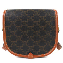 CELINE 19150 Folco Medium Triomphe Canvas Shoulder Bag, Tan Brown, Women's - Highly Recommended! — Like New