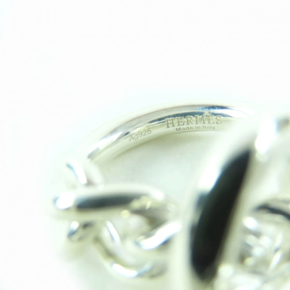 HERMES Croisette GM AG925 Ring, Silver, Size 51 (approximately equivalent to Japanese size), Weight: 14.6g, Women's — Like New