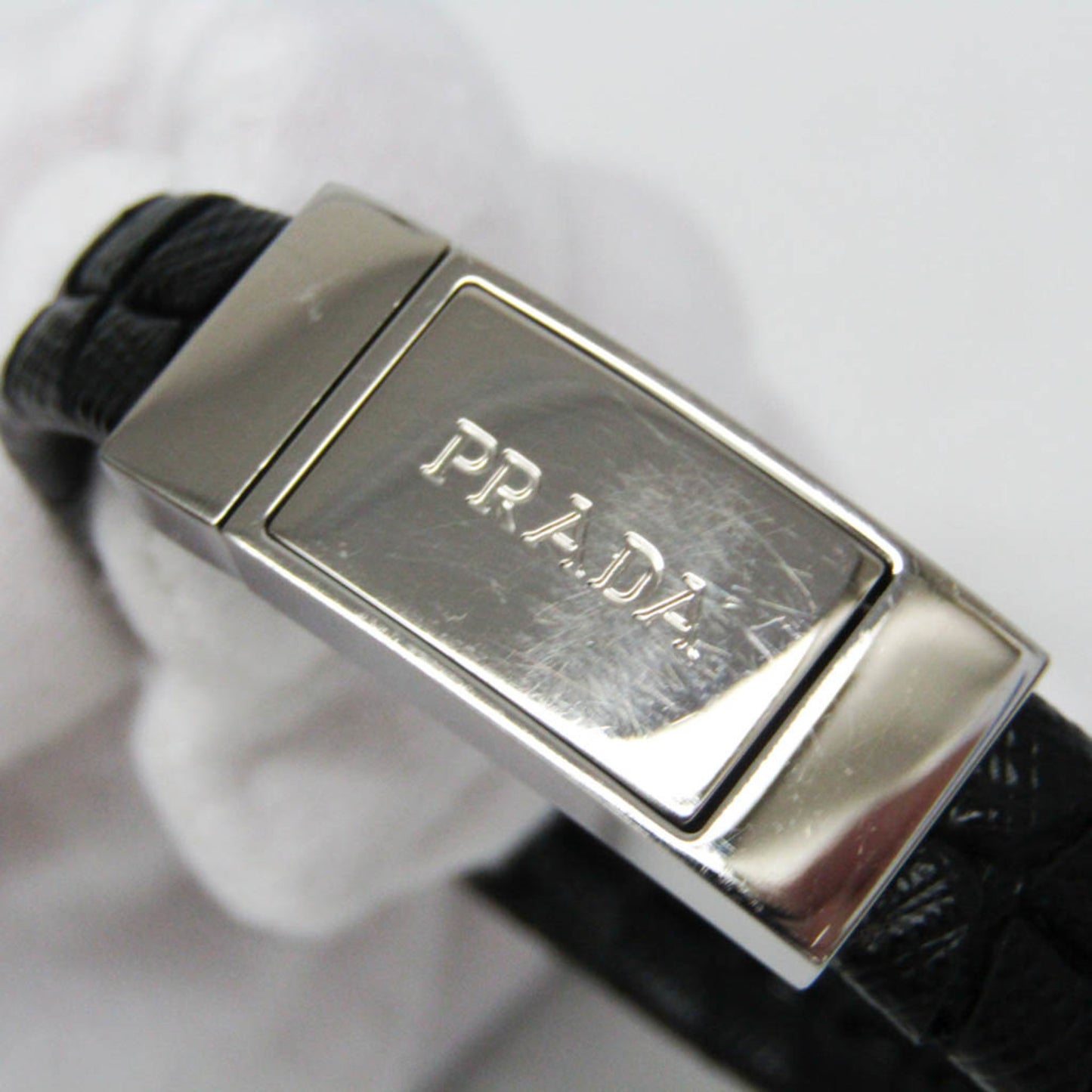 Prada SAFFIANO 2IB150 Leather Bangle Black