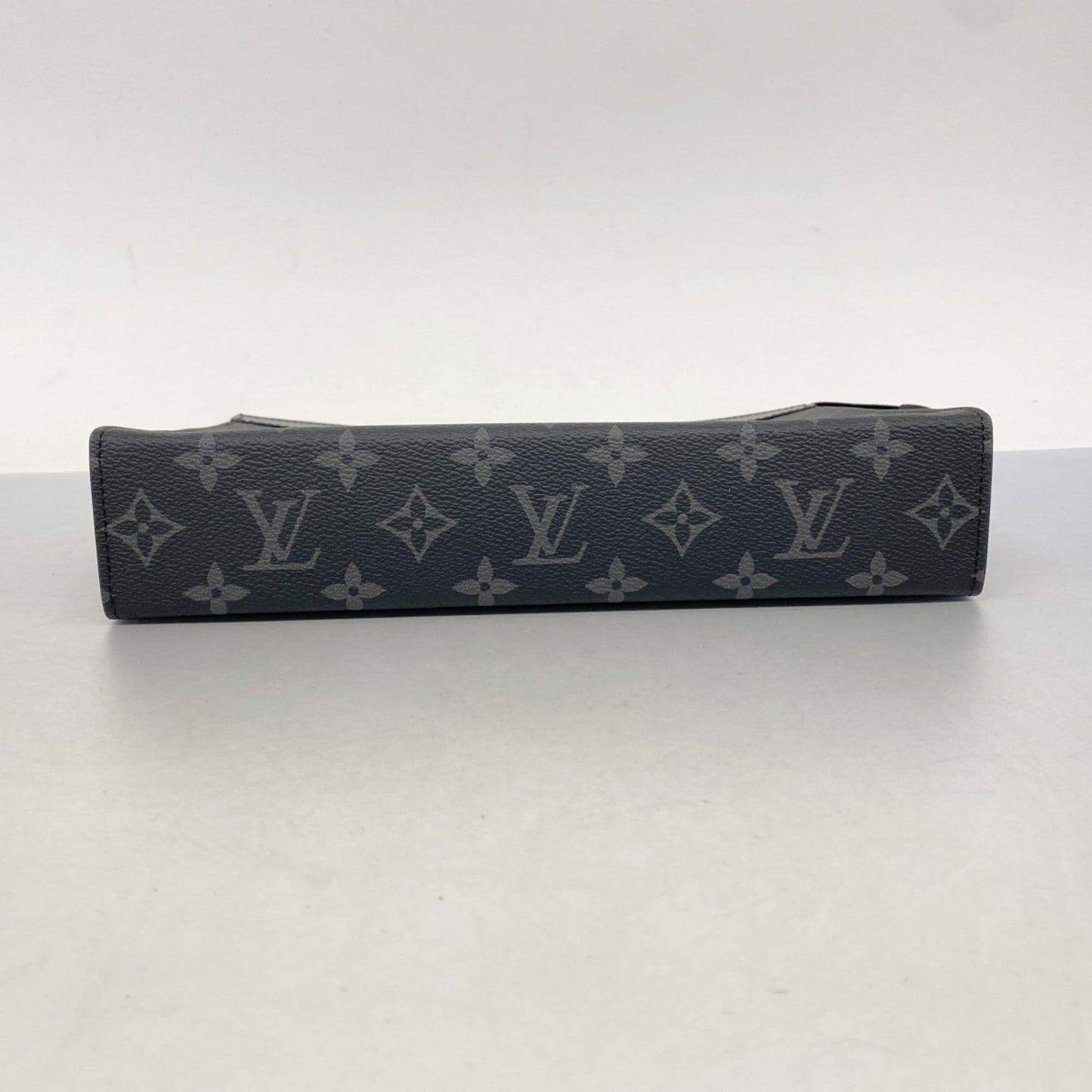 Louis Vuitton Monogram Eclipse Pochette Voyage MM Clutch Bag M61692 Black Men's