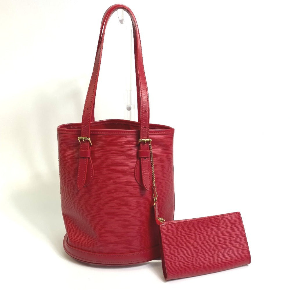 LOUIS VUITTON M5899E Epi Petite Bucket PM Bucket-Shaped Shoulder Bag in Leather, Women's, Rouge Red — Like New