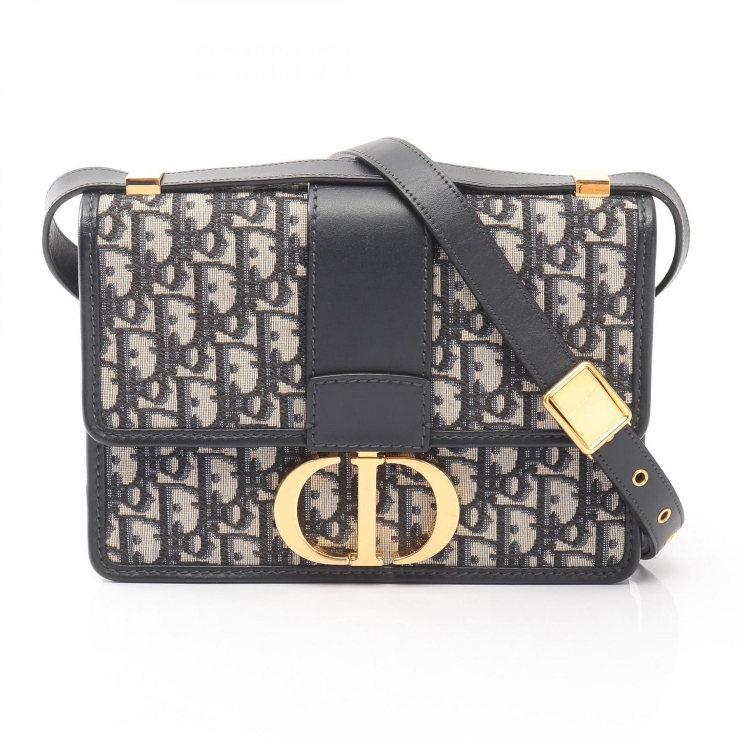 Christian Dior Dior 30 MONTAIGNE Oblique Jacquard Shoulder Bag, Canvas and Leather, Women's, Beige, Navy, Black, M9203UTZQ_M928