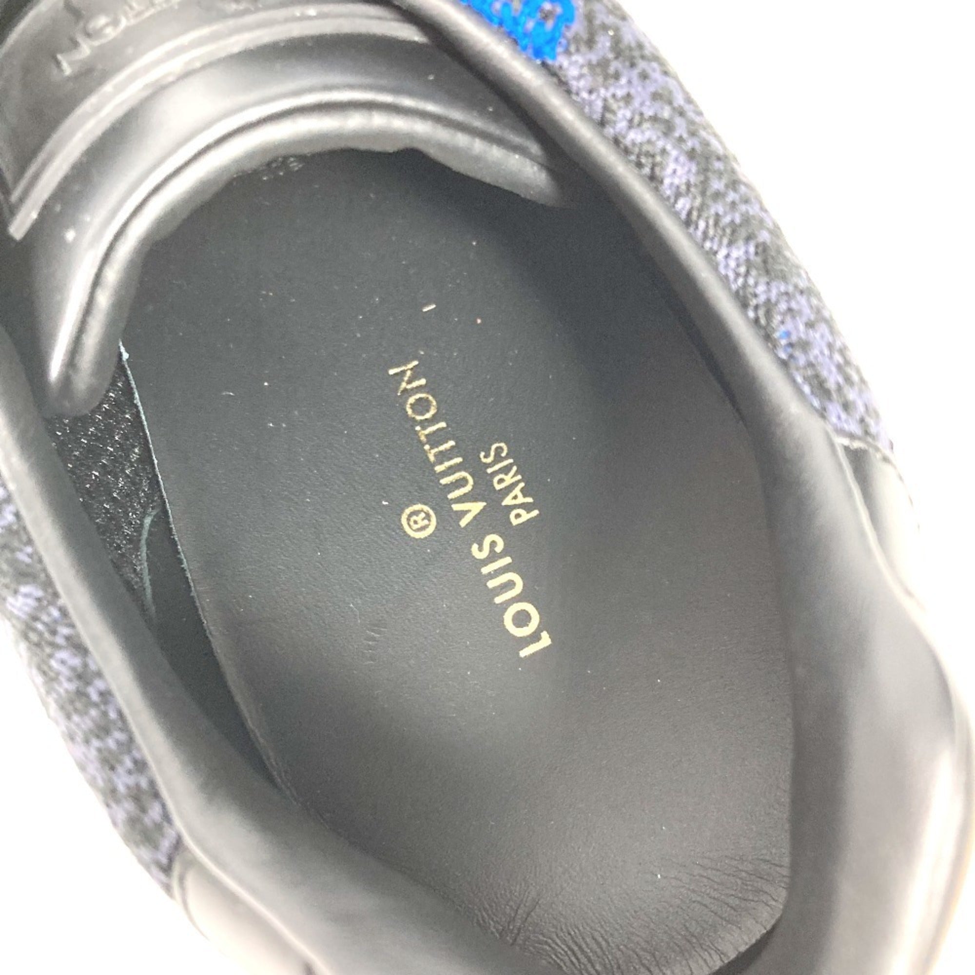 LOUIS VUITTON Damier leather sneakers for men, blue