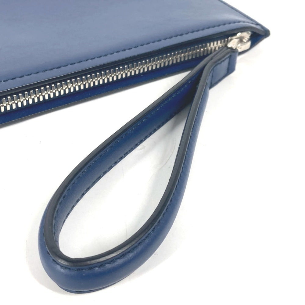 Salvatore Ferragamo Gancini pouch with strap clutch bag leather men's blue — Like New