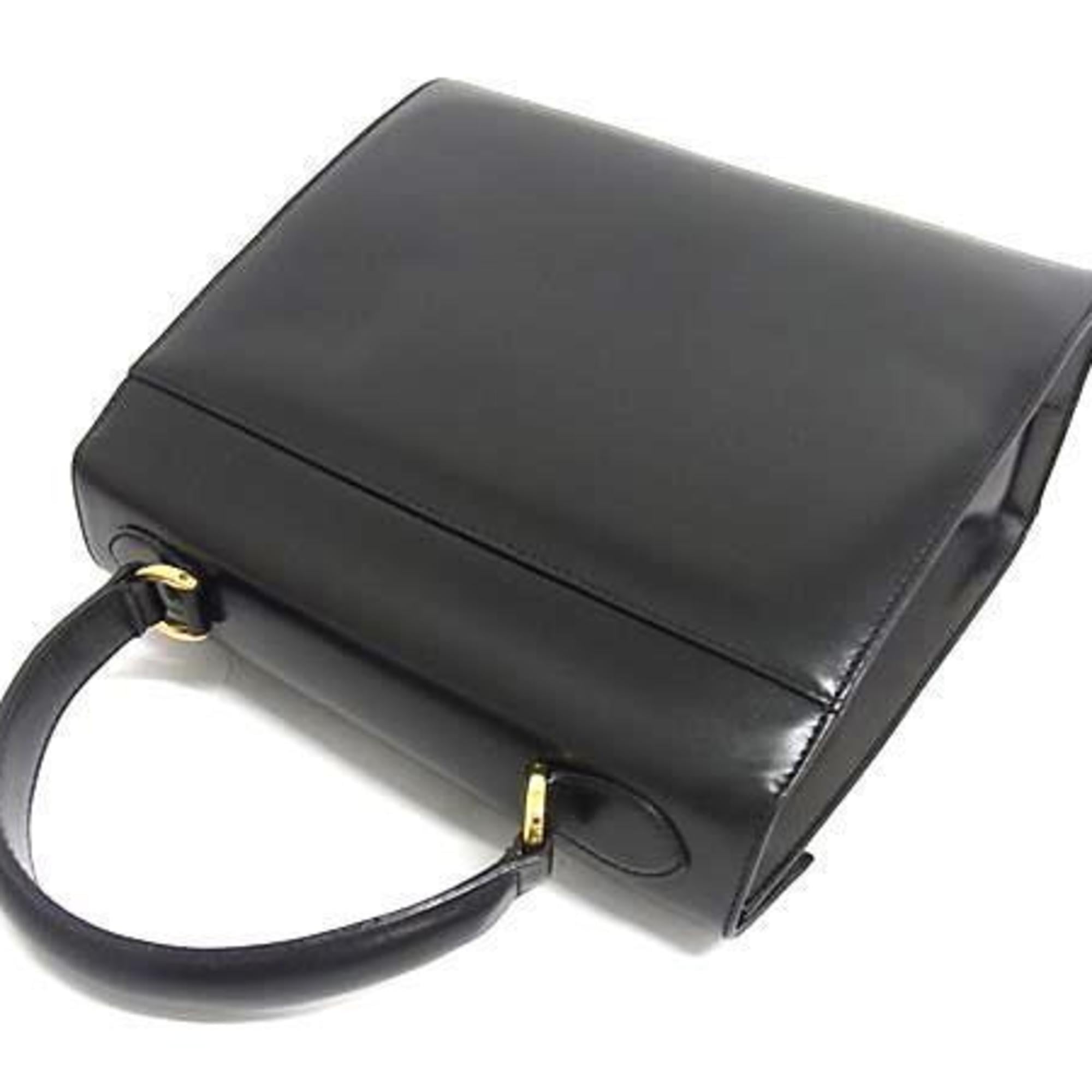 Salvatore Ferragamo Vara Ribbon Handbag AQ215216 Black Leather Women's