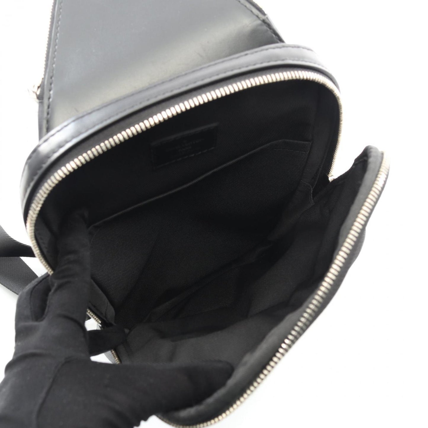 Louis Vuitton Avenue Sling Bag, Waist Body Coated Canvas Leather with Damier Graphite Finish, Men's, Black, N45302