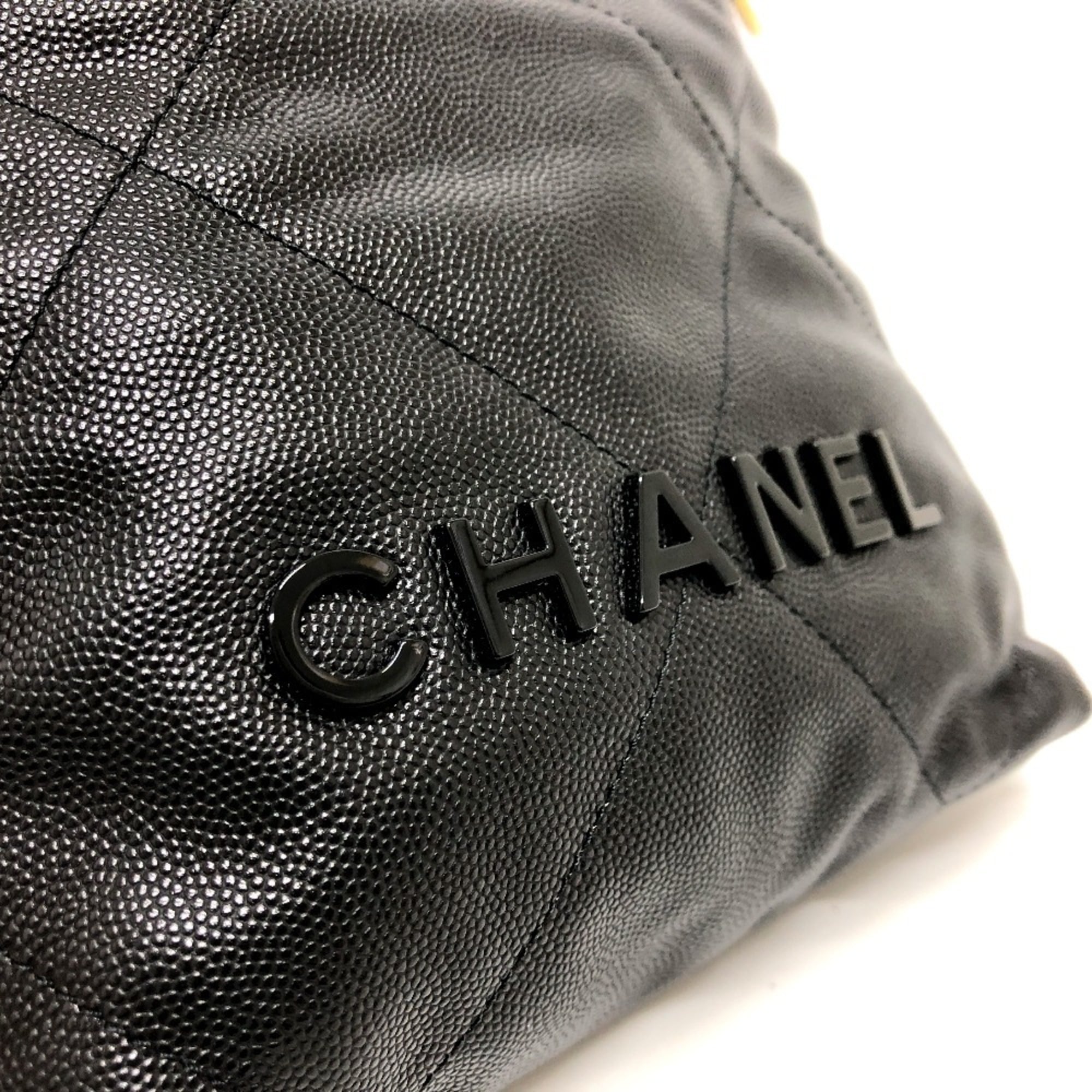 CHANEL AS3980 Matelasse Chanel 22 So Black Bag Shoulder Handbag Caviar Skin Women's — New - Store Return