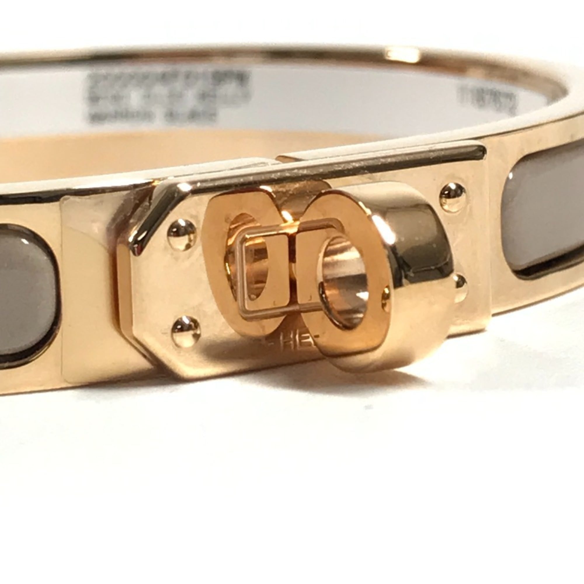 HERMES Mini Click Kelly PM Accessory Jewelry Bracelet Metal Men's Women's Marron Glacé Beige Like New — Like New