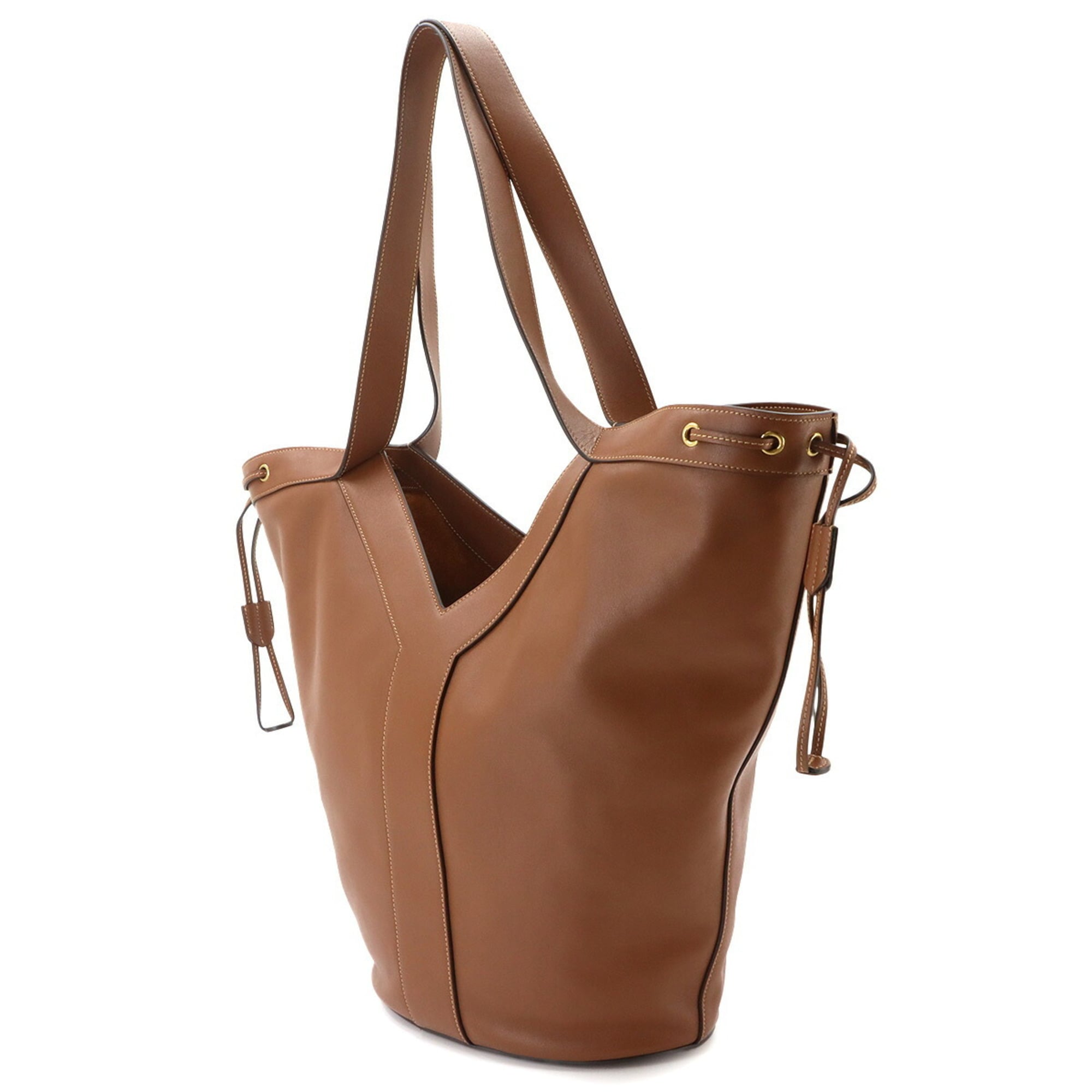 Saint Laurent Y Hobo Tote Handbag, Leather, Brown, 833160 Bag — New - Store Return