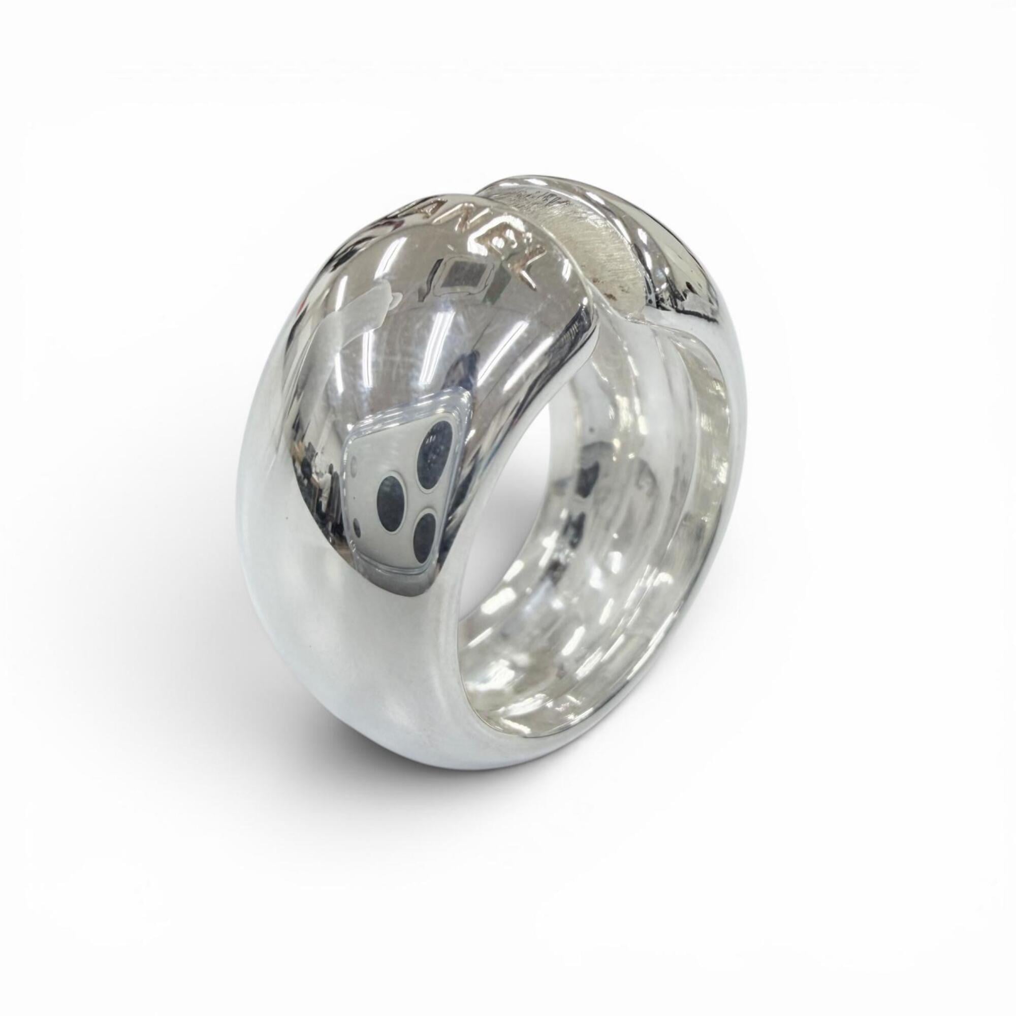 CHANEL 925 Logo Design Ring, Silver Accessory, Weight 18.8g, Women's — Like New