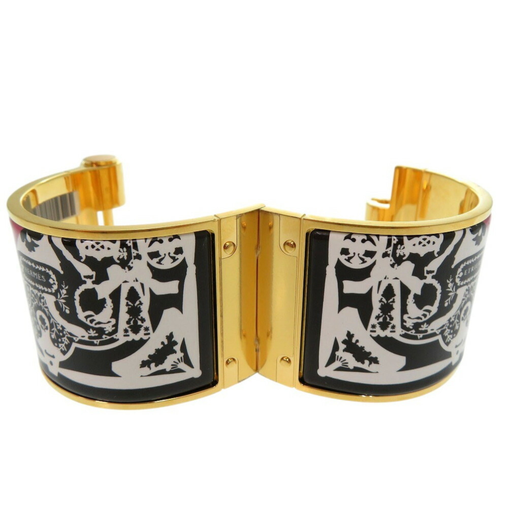 Unused Hermes GM enamel bangle bracelet Charnier gold 1874HERMES — New - Store Return
