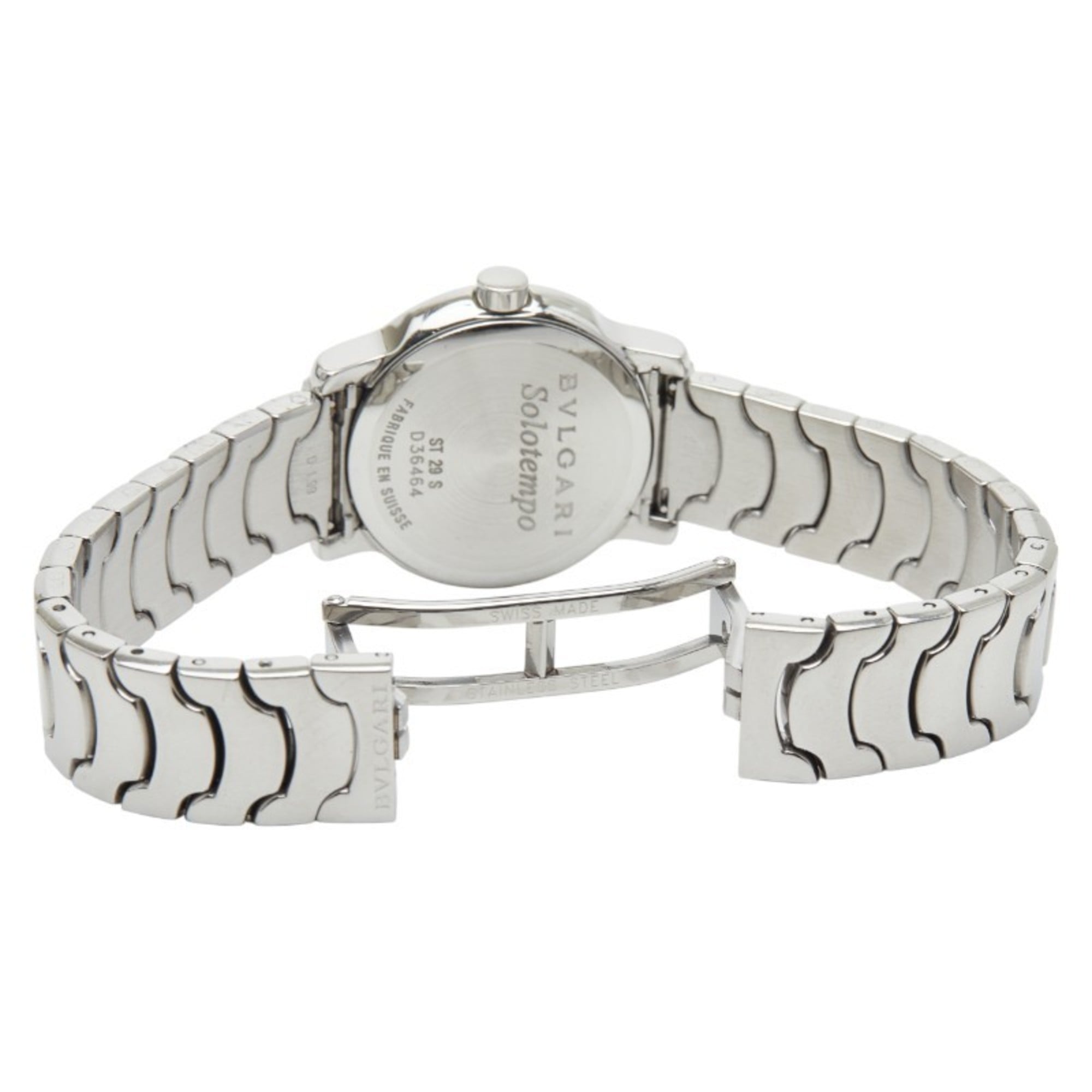 Bvlgari Solotempo ST29S Quartz Watch with Black Dial and Stainless Steel, Women's — Good