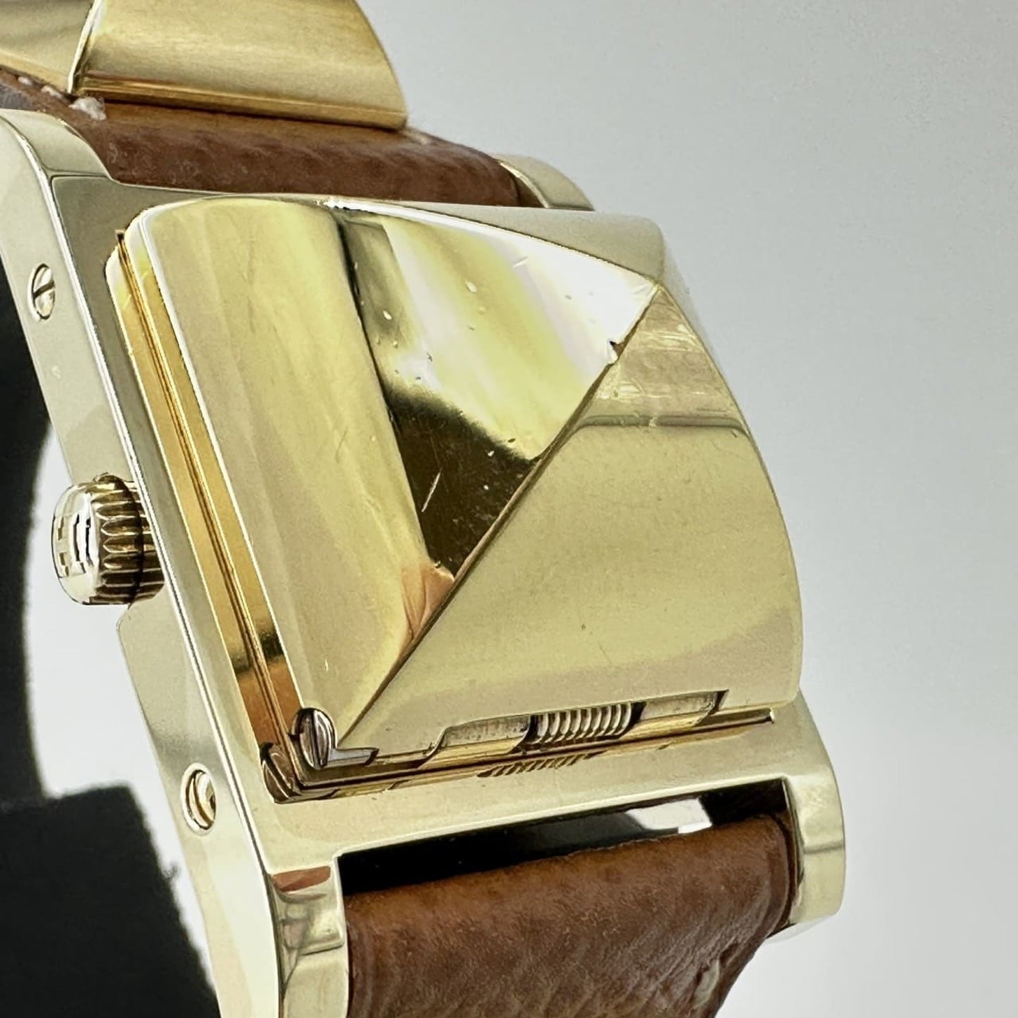 HERMES Medor ME1.201 Quartz Watch with Gold and Brown Bracelet for Men Women