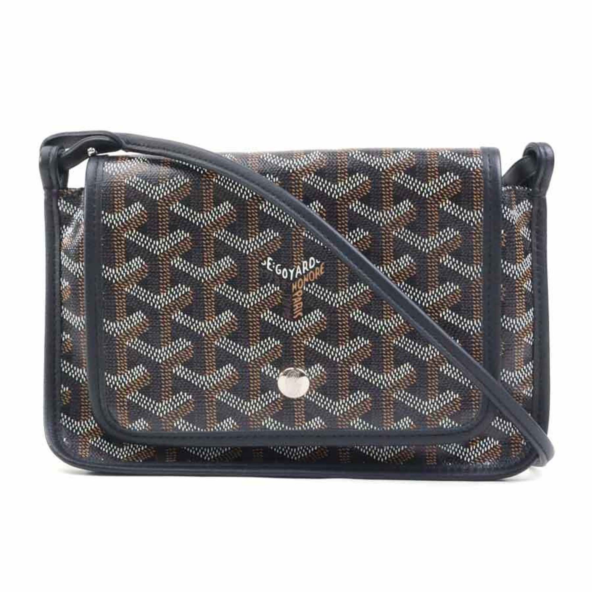GOYARD Shoulder Bag Plume Coated Canvas Black Women's 90033g
