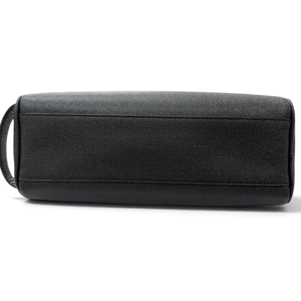 Yves Saint Laurent SAINT LAURENT PARIS 609347 Grain Calf Leather Travel Pouch Clutch Bag with Logo, Black, Made in Italy, Men's, Dust — Like New