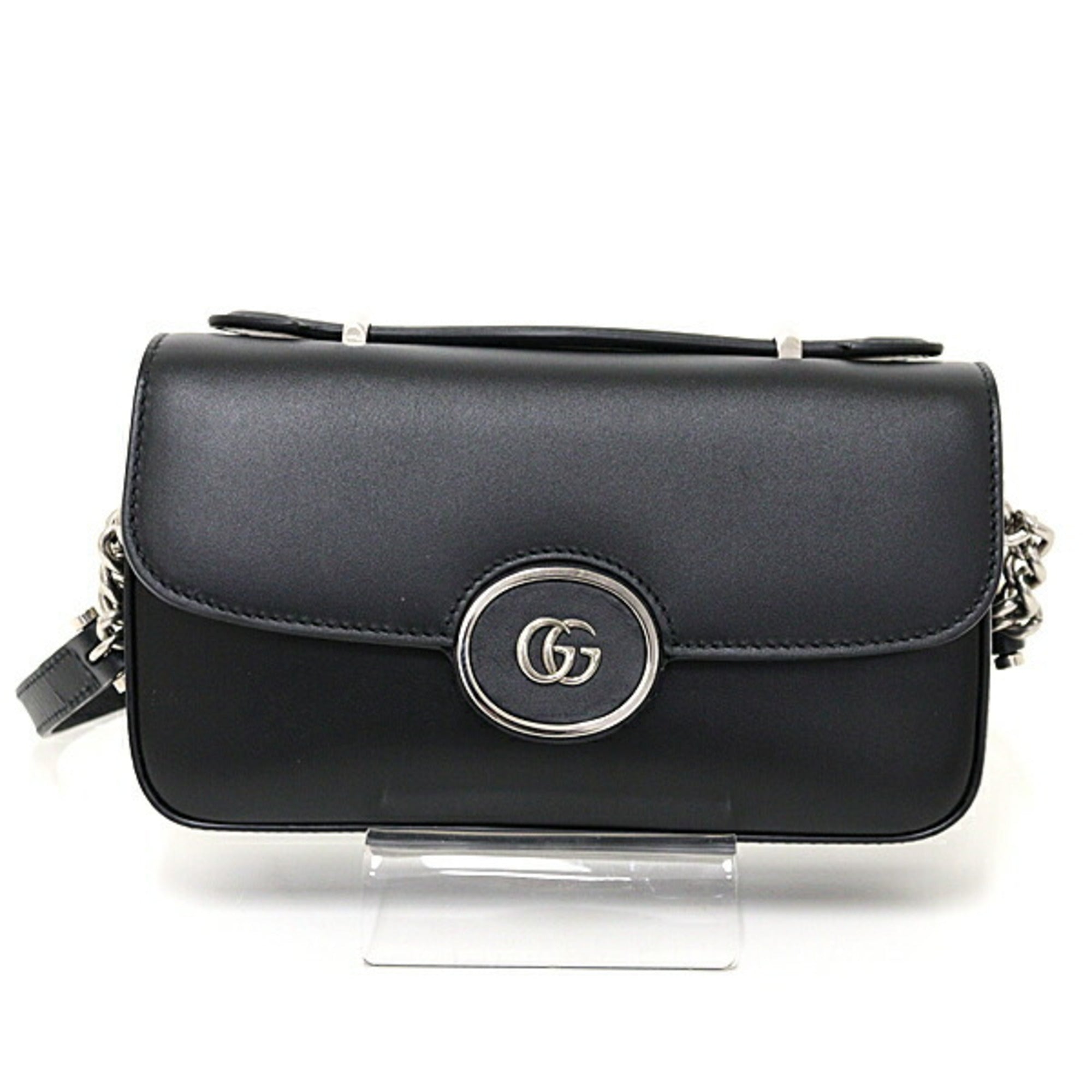 GUCCI Petit GG Mini Shoulder Bag Black Leather 739722 3WAY — Like New