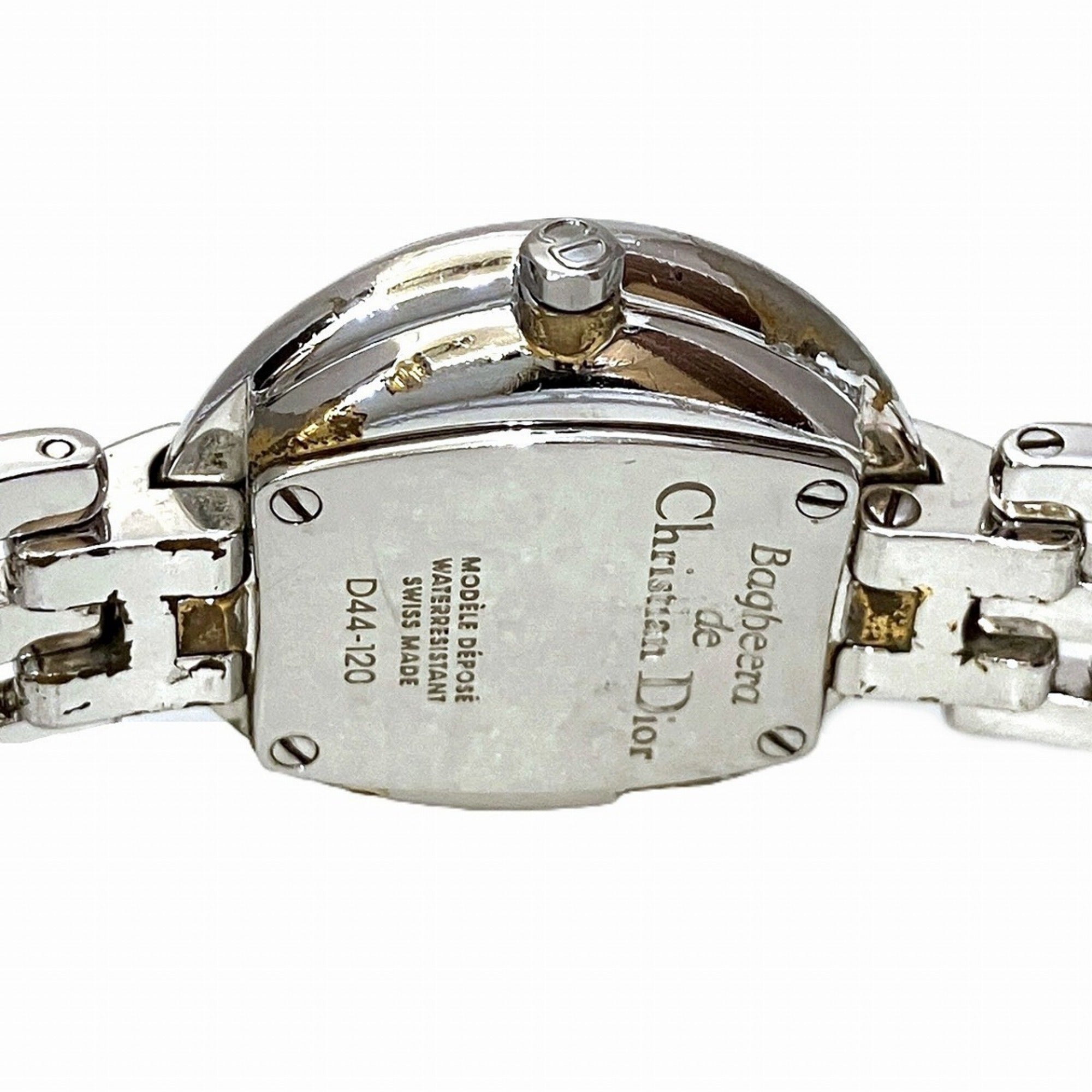 Christian Dior Bacilla watch, total weight 37.8g, stainless steel, quartz movement, gunmetal dial, D44-120 — Good