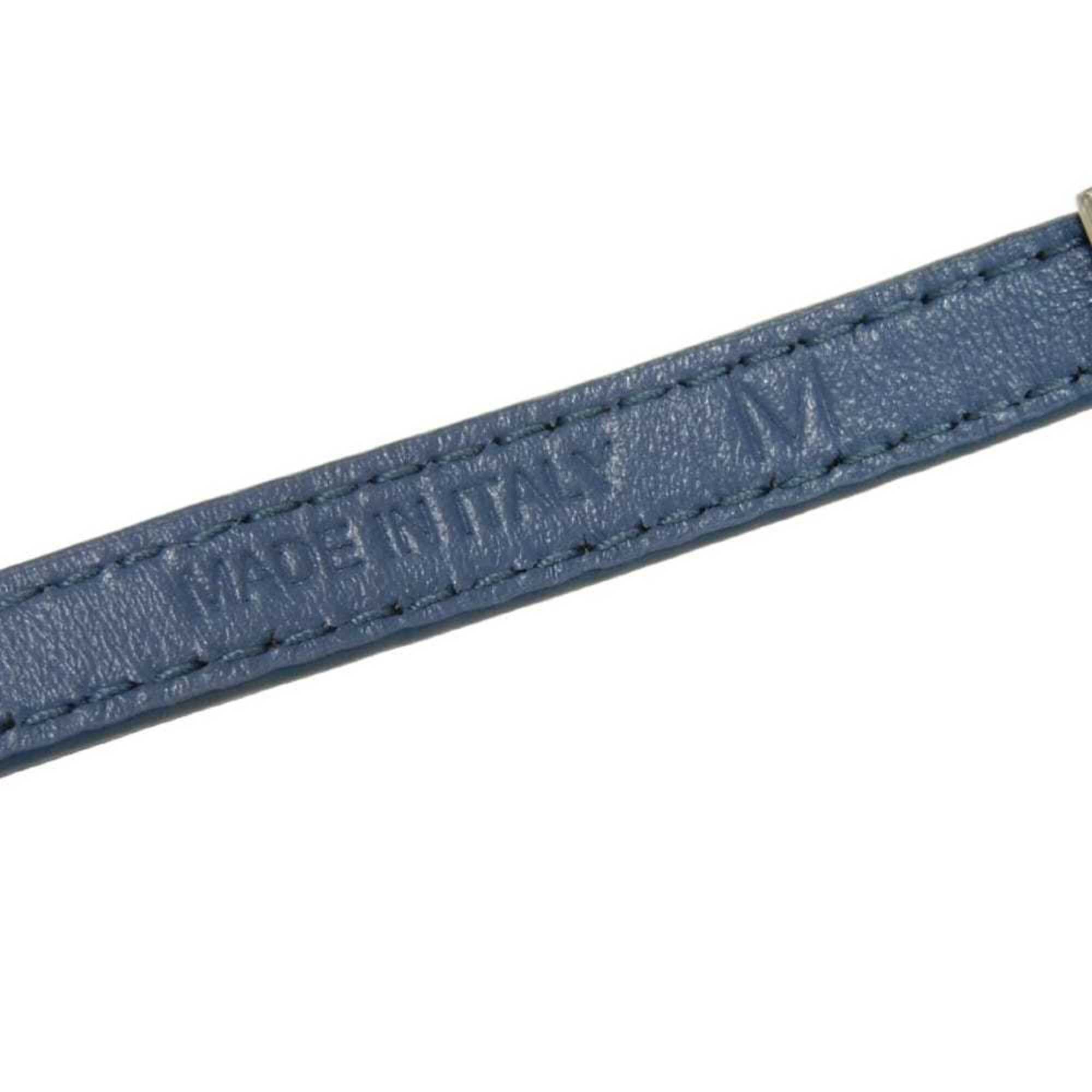 Prada Saffiano Bracelet, Size M, Enamel Blue, Silver Triangle Logo, Avio 2IB289 053 F0154, Men's/Women's — Like New
