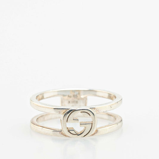 Gucci Interlocking G Open Band Ring #9 SV925 Silver Women's GUCCI