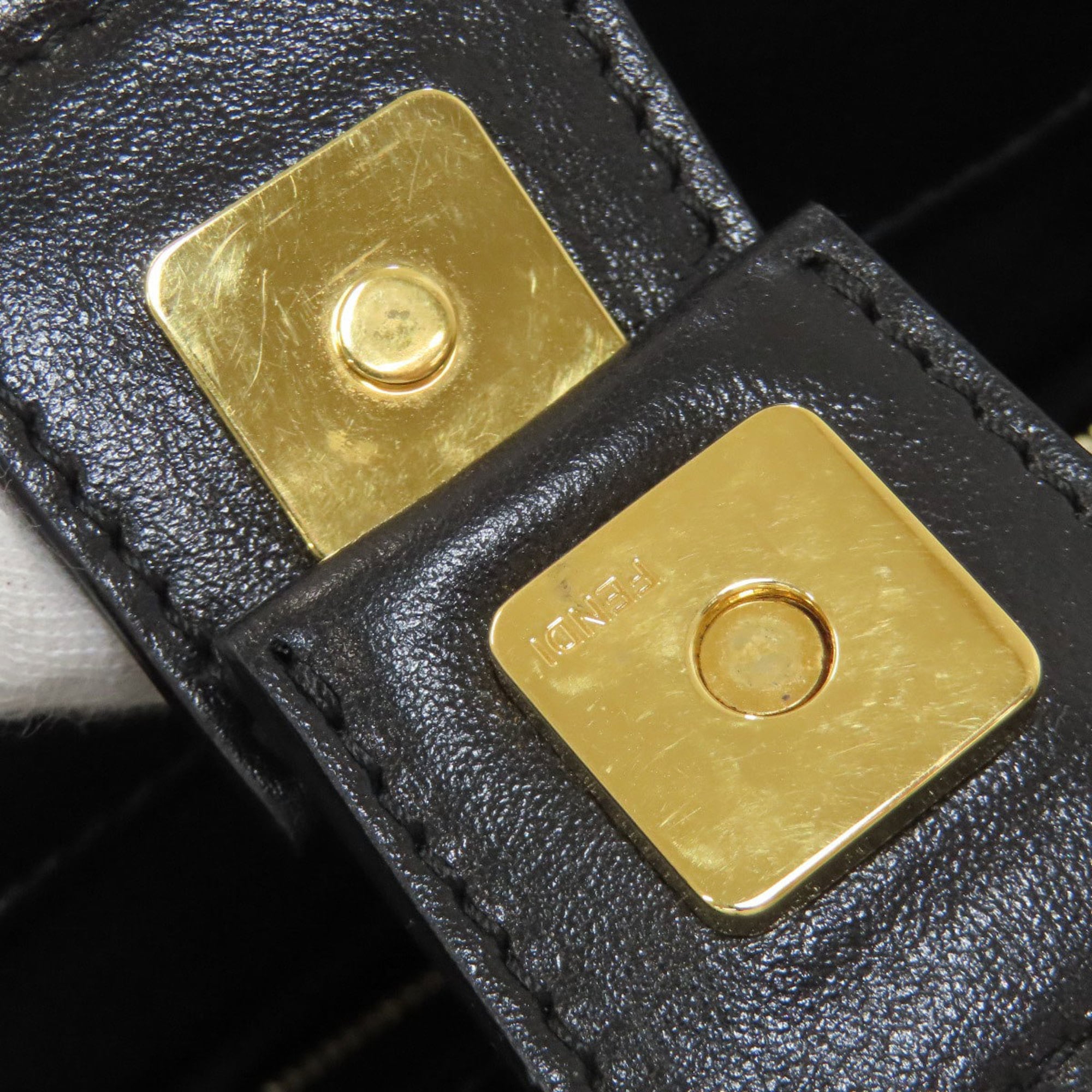 Fendi logo handbag leather women's FENDI