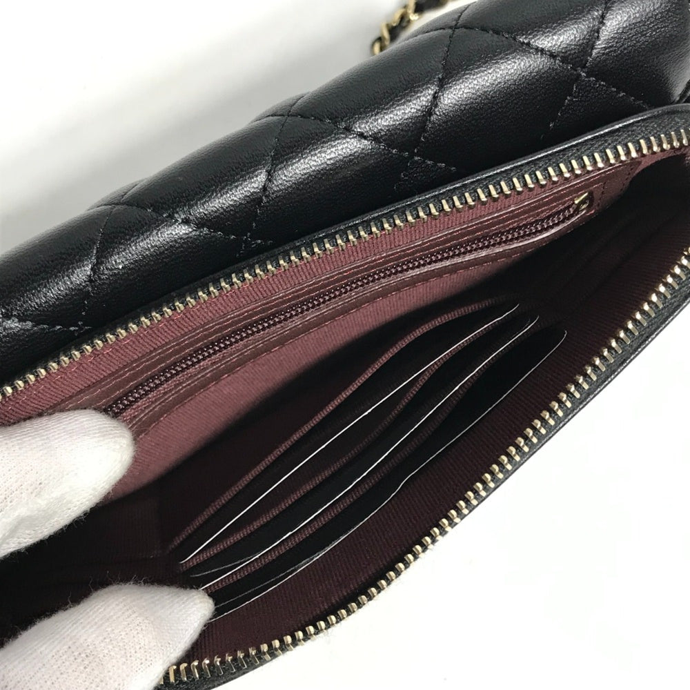Chanel AP2096 CC Mark Phone Case Wallet CC Crossbody bag Long Wallet Shoulder Bag Black Gold — Like New