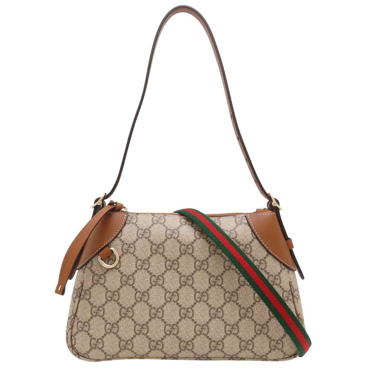 GUCCI GG Emblem Small 815218 Shoulder Bag Supreme x Leather Beige Brown Women's 353420 — Like New