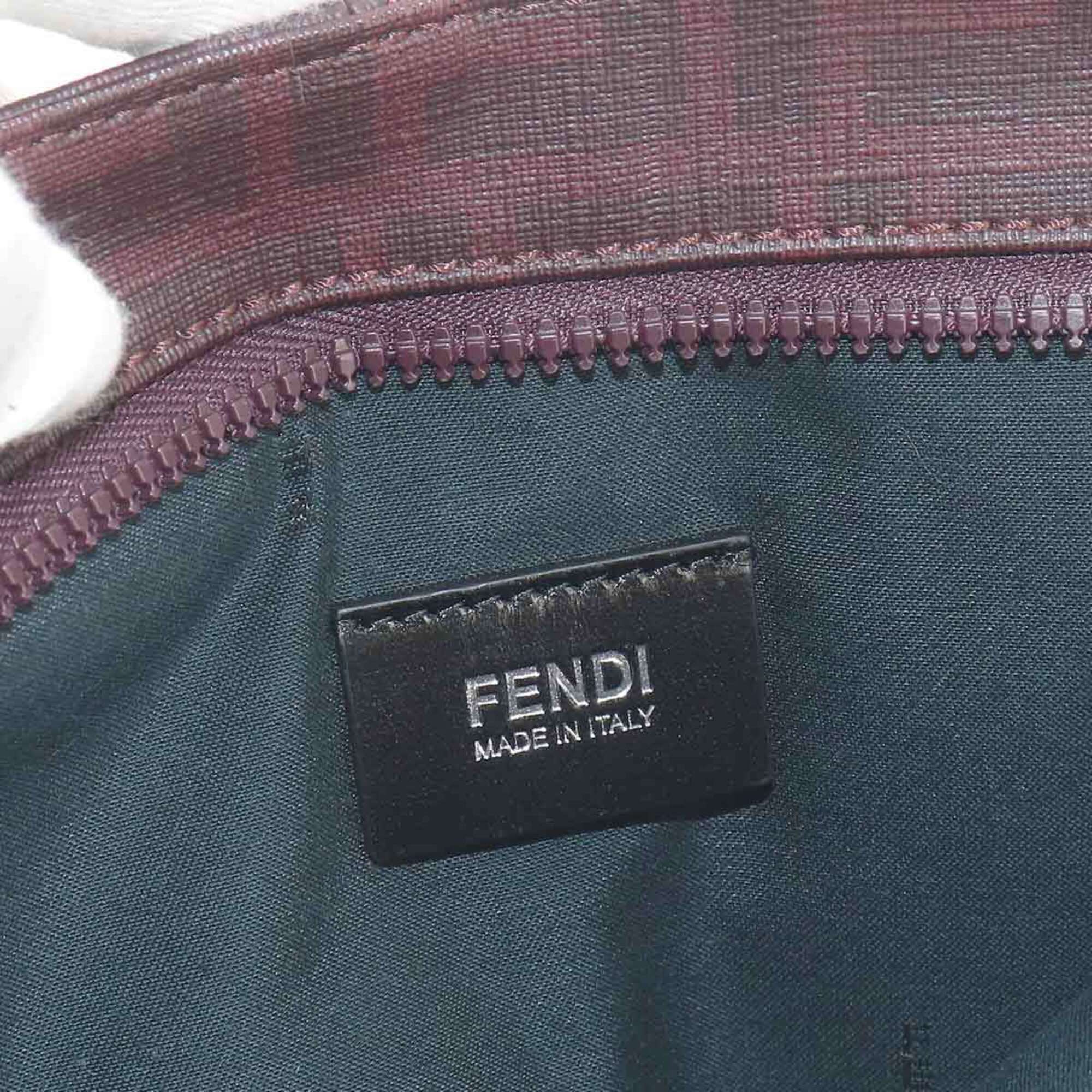Fendi Zucca Bag, Waist Body Handbag, Leather, Bordeaux, 7VA280, Silver Hardware, Belt Bag — Like New