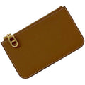 Hermes Hermès Zip Ango PM card case, f-24796, camel brown with gold coin purse and leather, Evercolor K stamp, made in 2025. This Chaine mini pouch wallet is brown.