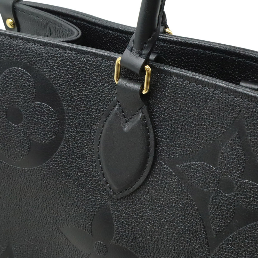 LOUIS VUITTON Monogram Empreinte On the Go GM Tote Bag, Large Shoulder Noir Black, M44925 — Like New