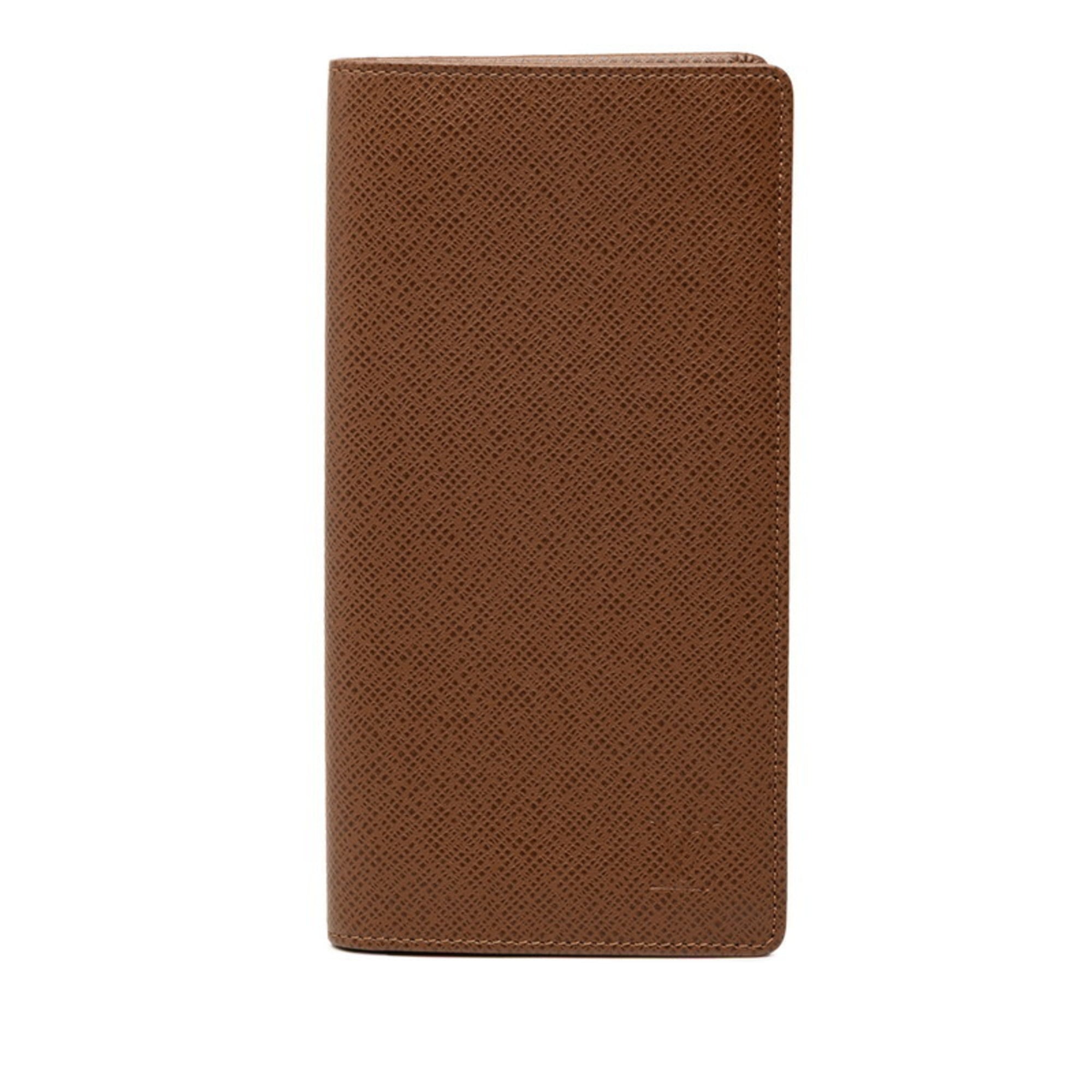 Louis Vuitton Taiga Portefeuille Brazza Long Wallet M32578 Brown Leather Women's LOUIS VUITTON