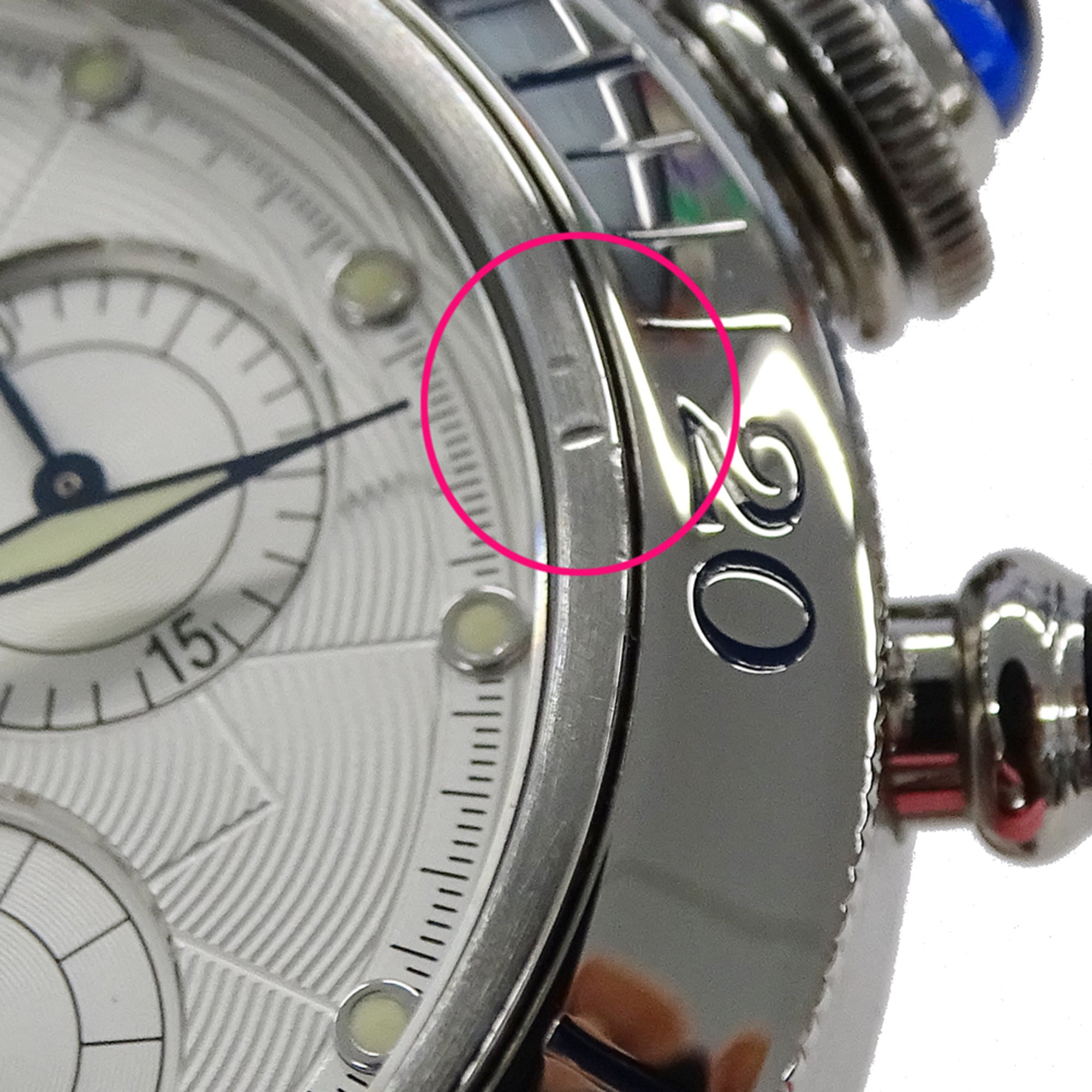 Cartier Pasha Chronograph Automatic Watch for Men, Stainless Steel (SS) W31030H3, Silver, with Open Caseback — Good