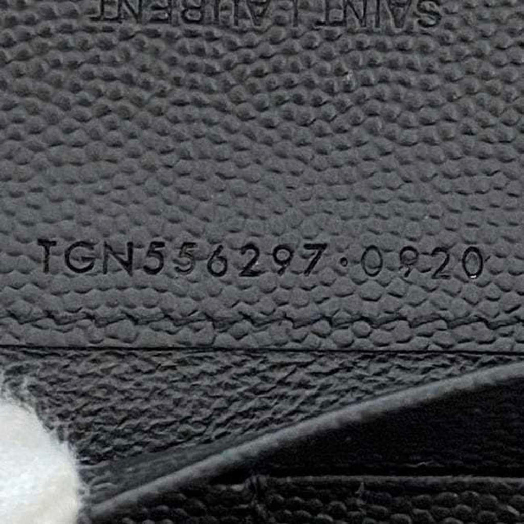 Saint Laurent Bi-fold Long Wallet f-22675 Black TGN556297 0920 Leather SAINT LAURENT PARIS Grain YSL Women's Men's