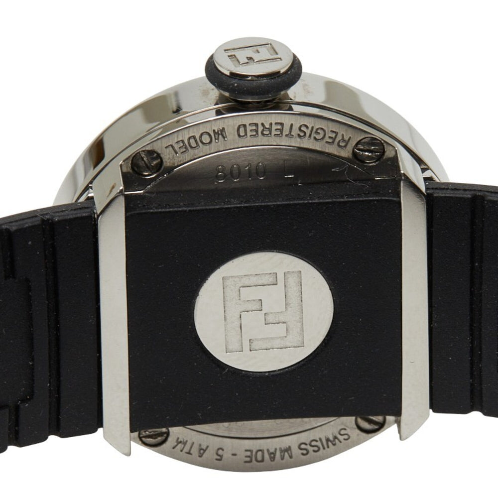 Fendi Bousla Watch 8010L Quartz Black Dial Stainless Steel Rubber Women's FENDI — Good