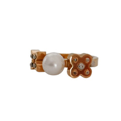 LOUIS VUITTON Charmy Pearl Ring, Gold Color, Women's M75482 M 1 — Like New