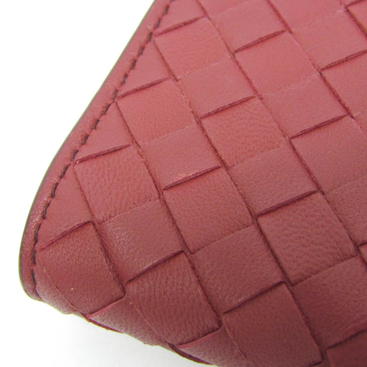 Bottega Veneta Intrecciato Compact Wallet Women,Men Leather Wallet (bi-fold) Red Color