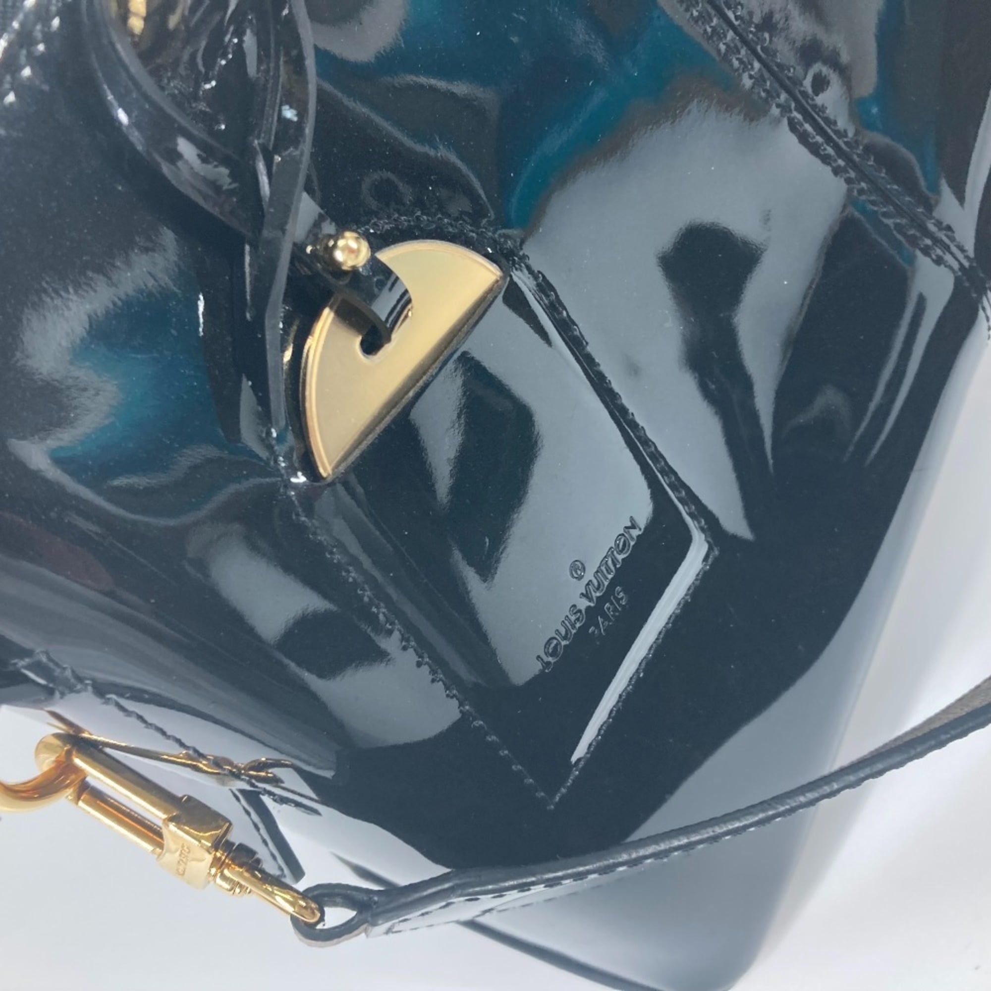 LOUIS VUITTON M54626 Vernis Tote Miroir 2-Way Bag, Shoulder Handbag, Patent Leather/Monogram Canvas, Women's, Noir Black — Like New