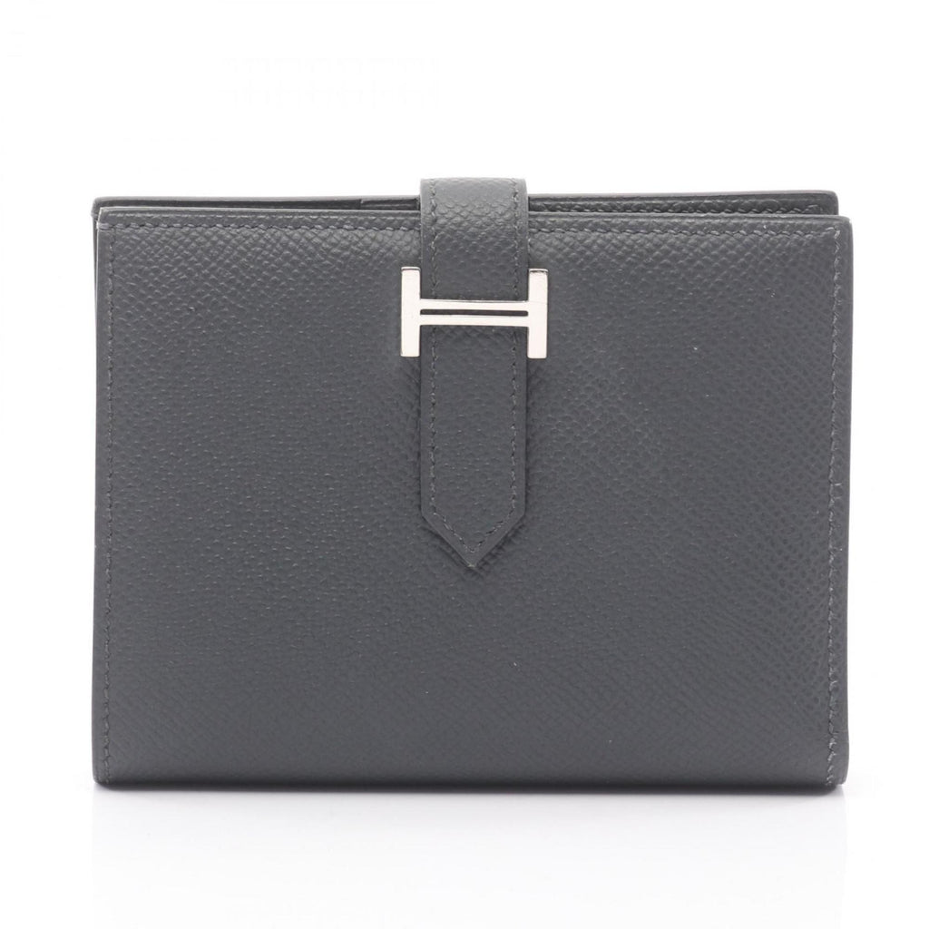 Hermes Hermès Bearn Compact Bifold Wallet, Leather, Epsom Women's, Gray